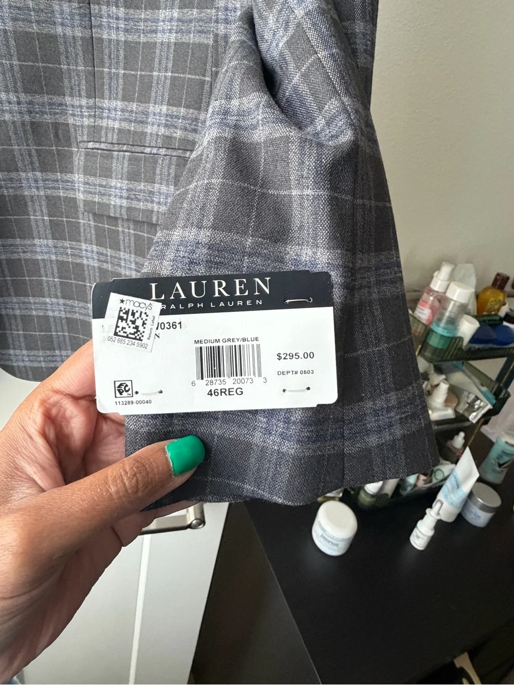 Lauren Ralph Lauren Men's Gray Plaid Sport Coat - Picture 2 of 4